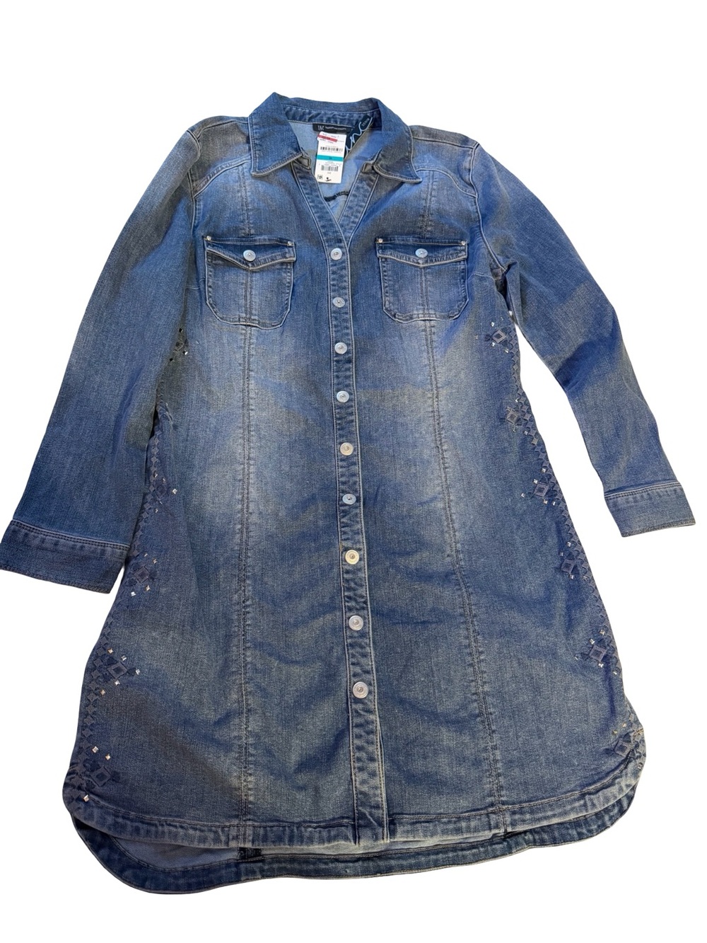 INC International Concepts Girls' Denim Button-Front Dress - Blue